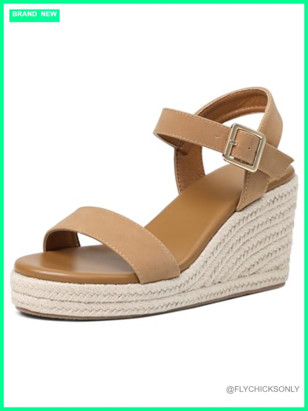Wedge Sandals Women Espadrille Platform Faux Leather Ankle Strap